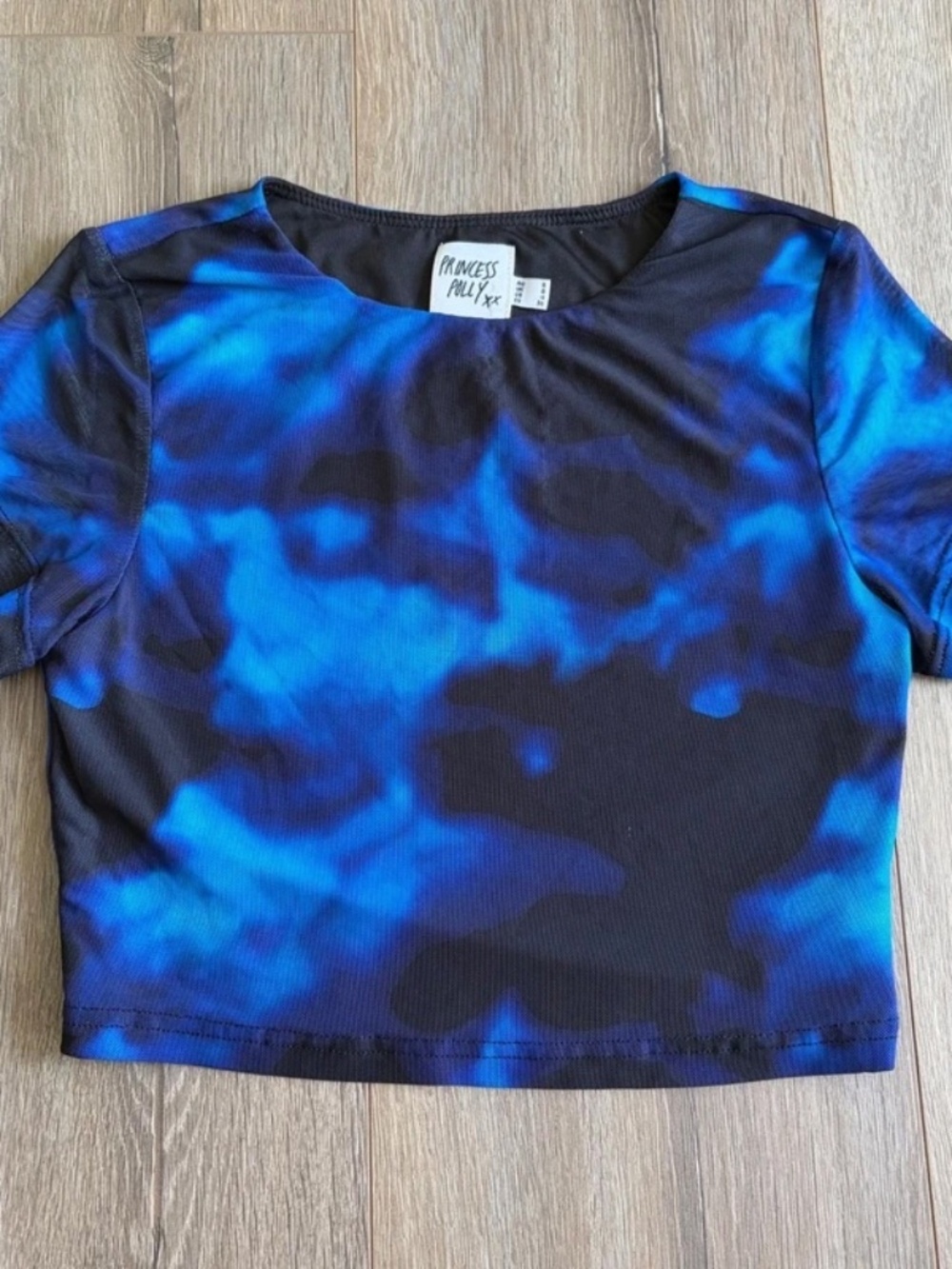 Princess Polly Blue/Black Crop Top size 4